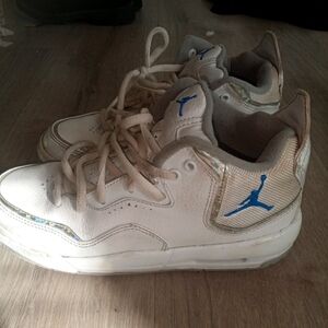 Nike Air Jordan White Sneakers with Blue Logo
